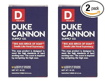 Duke Cannon Big Brick of Soap, Naval Diplomacy - Refreshing Ocean Scent, Mens Bar Soap, 10 oz. 2-Pack