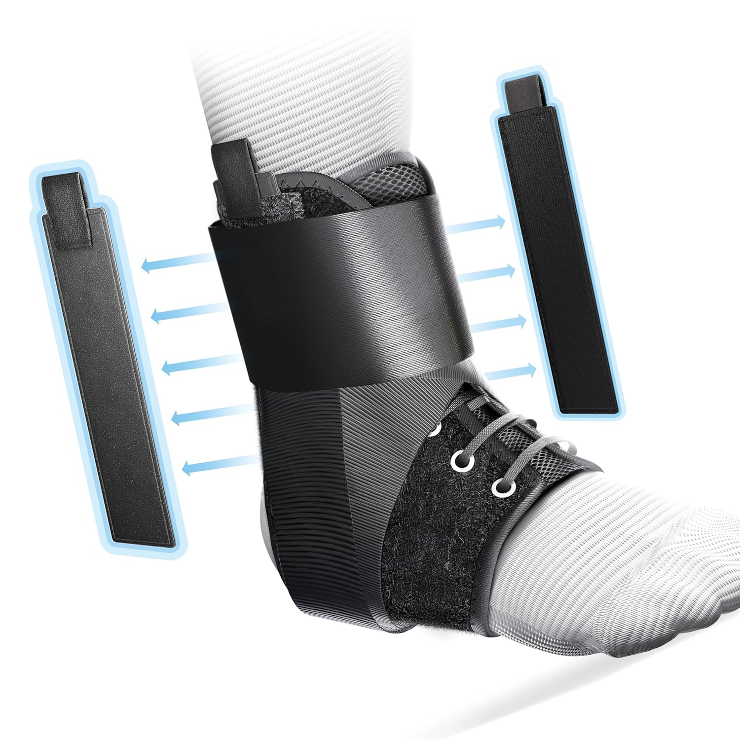 SportLock EZ8, Lace Up Ankle Brace for Women and Men, Ankle Support, Foot Brace, Removeable Side Stablizers, For Sprained or Injured Ankle and More, Ankle Brace for Sports, M