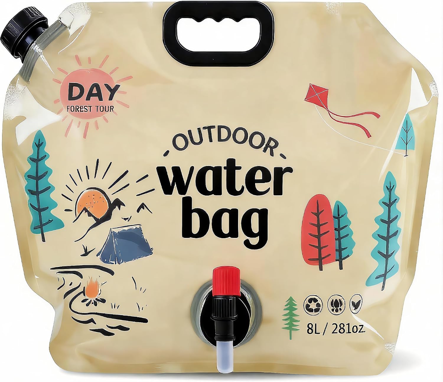 3PCS Water Storage Containers 2.1 Gallon Collapsible Water Jug - Reusable BPA Free Foldable Empty Gallon Jug for Water Storage, Water Bag for Outdoor Hiking Emergency Prep Camping Essentials