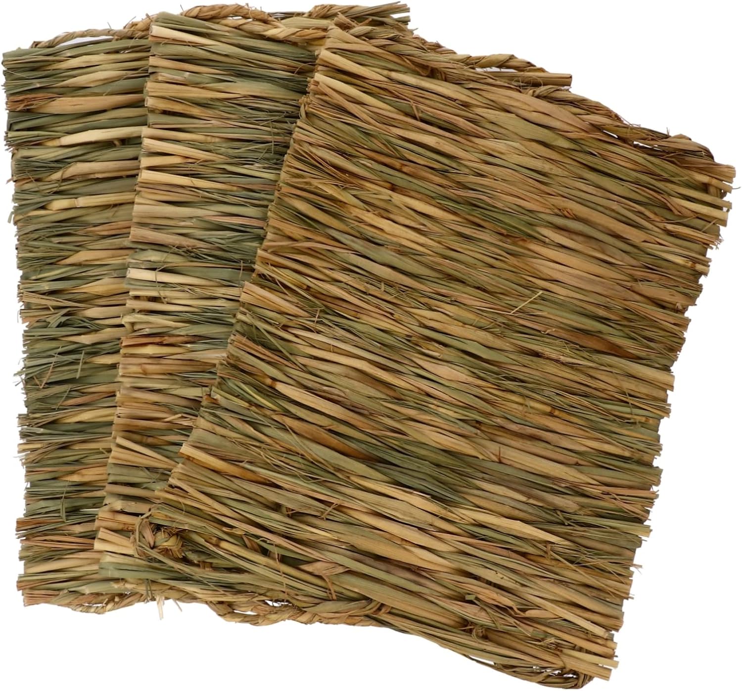 Mipcase Bunny Nesting Grass Mat 3 Pack Small Animal Bedding for Rabbit Guinea Pig Hamster Rat Dried Grass Pet-Friendly