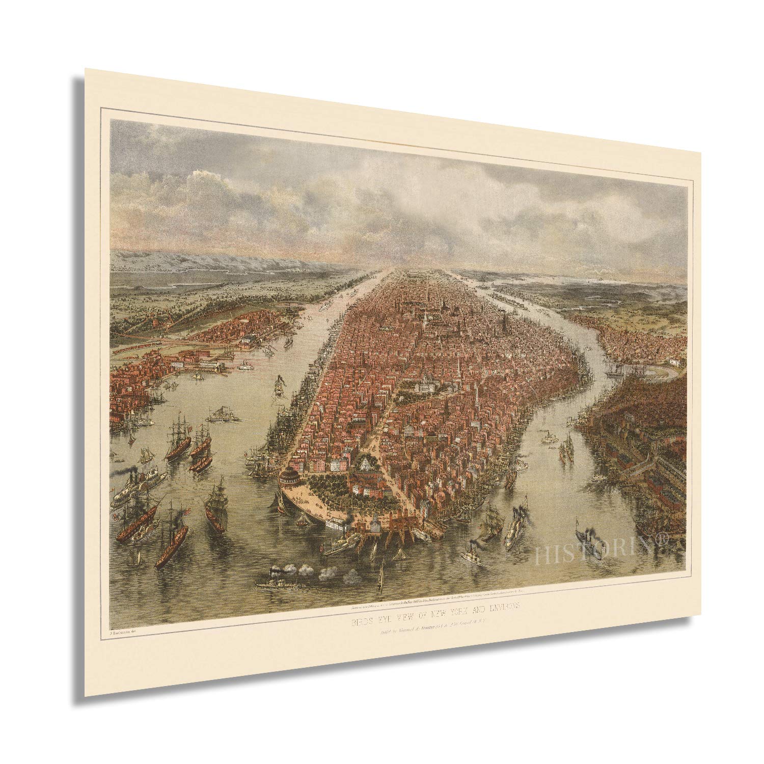 Amazon.com: HISTORIX Vintage 1865 New York City Map Print - 18x24