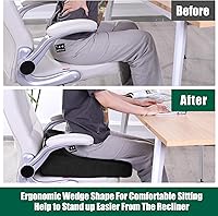 Vista 3 de HOMBYS Wedge Recliner Seat Cushion for Long Sitting Chair, Cushion for Elderly Esay to Get Up,5" Thick 20"x20" Large Pressure Relief Seat Cushion