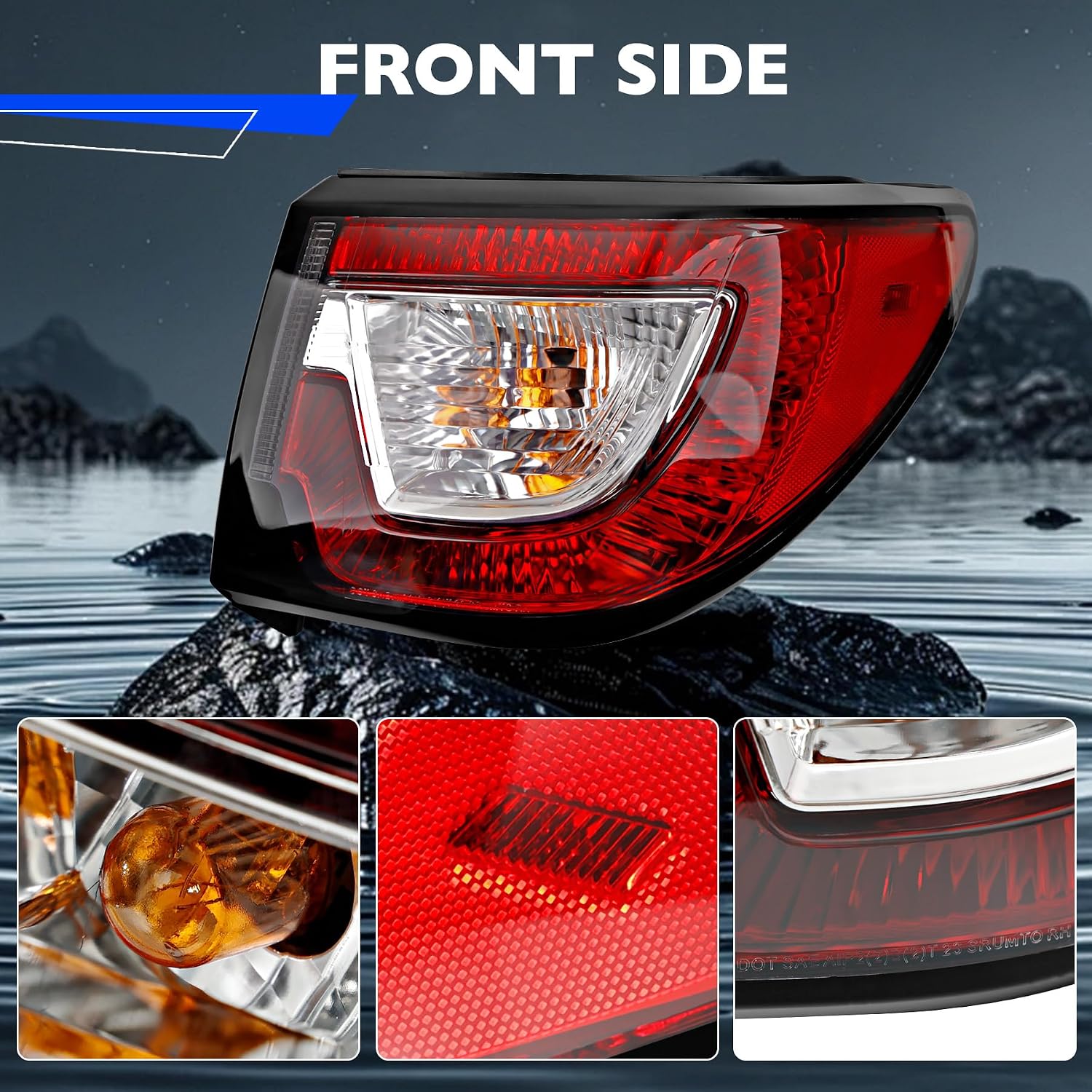 Rear Tail Light Assembly Compatible with 2013-2017 Chevy Traverse LS LT LTZ Base Premier Right Passenger Outer Side, Halogen Reverse & Turn Signal Brake Lamp With Bulbs, Replaces 84266020 23301757