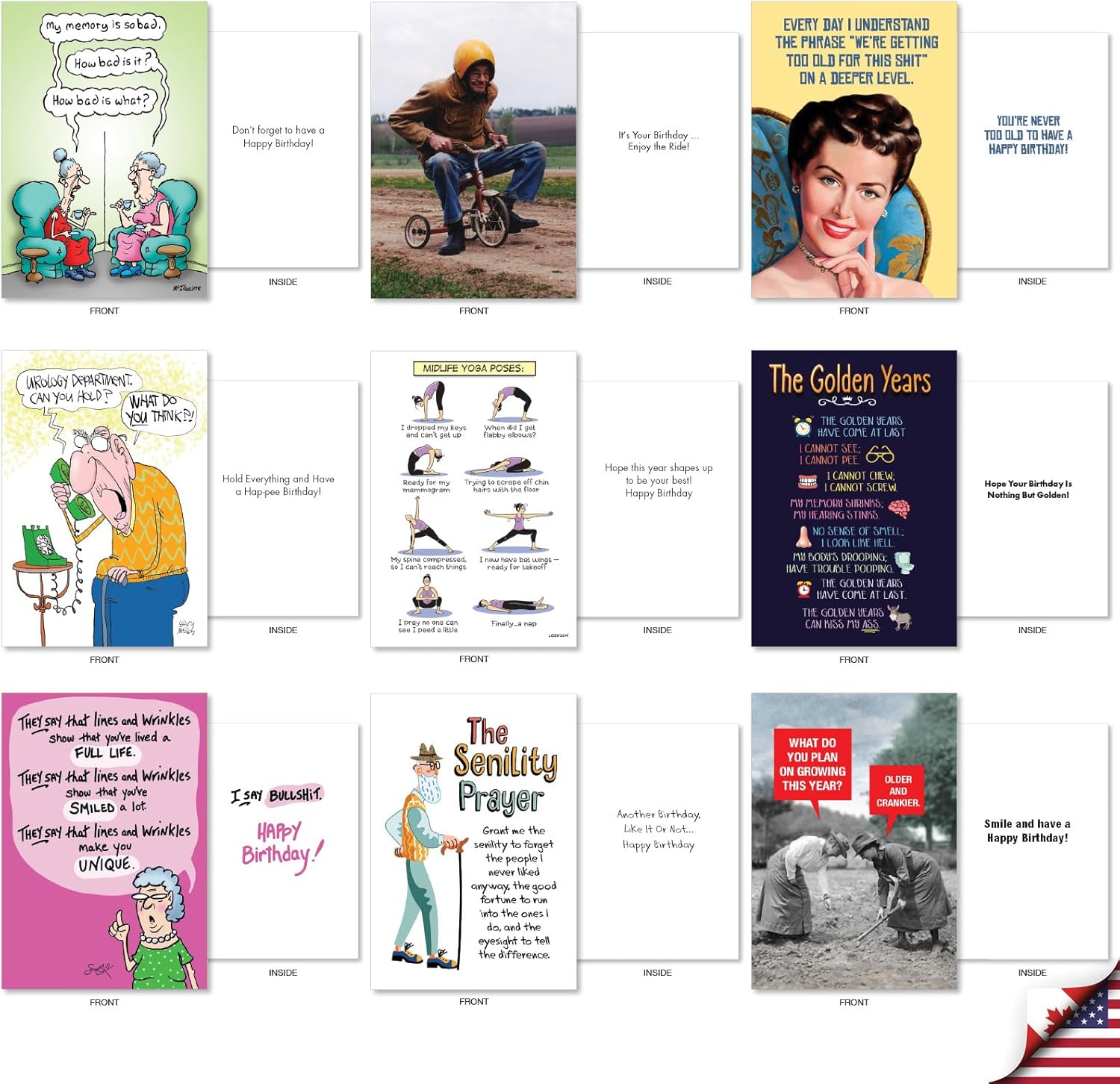 NobleWorks, 36 Assorted Box Set Funny Birthday Greeting Cards w/ 5 x 7 Inch Envelopes for Men and Women (36 Designs, 1 Each) Bday Getting Old AC10798BDG-B1x36 - Image 6