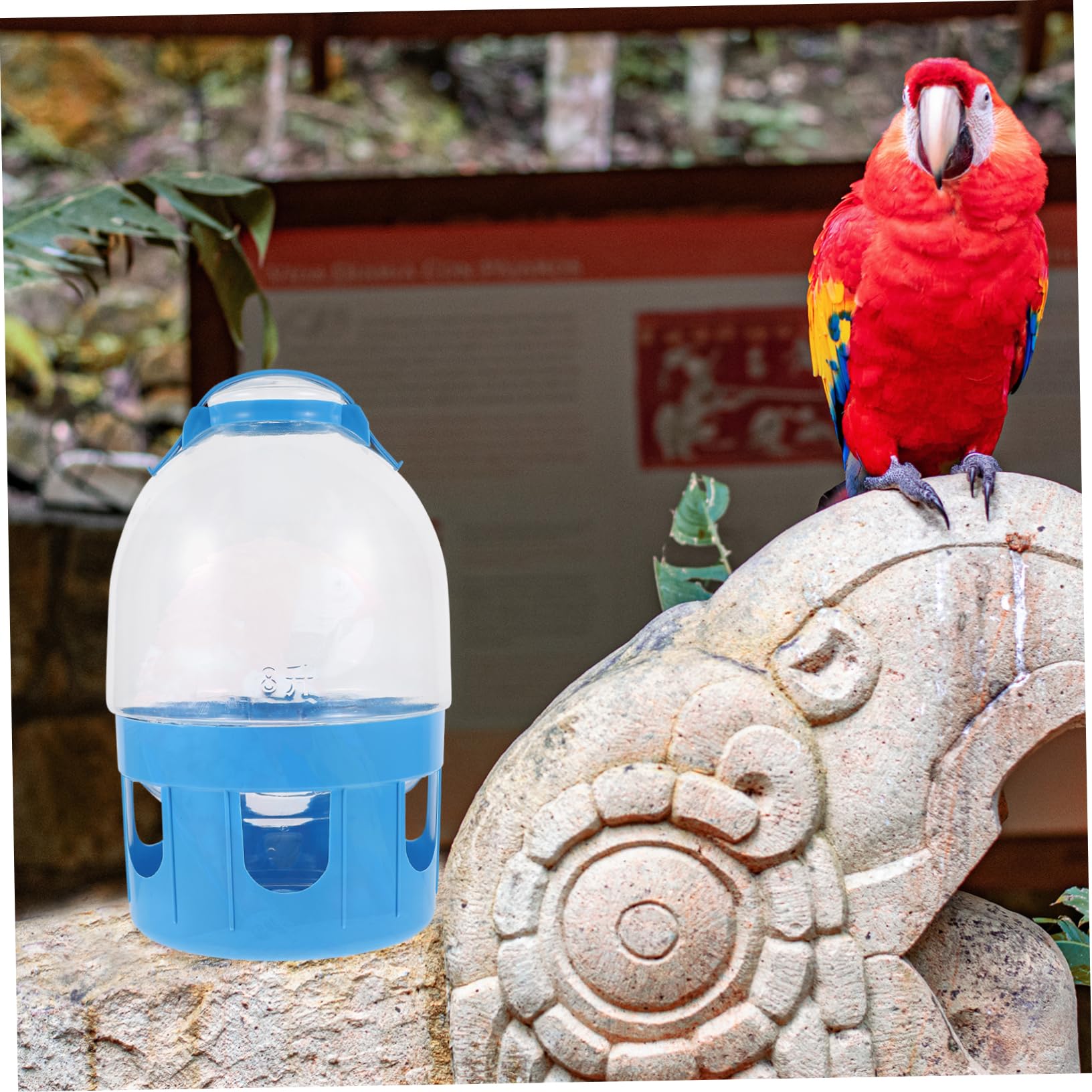1pezzi Abbeveratoio Sospeso Per Colombe e Pappagalli Da Contenitore Trasparente Resistente e Capiente Per Uccelli Bevitore Acqua Per Viaggi e Uso Temporaneo