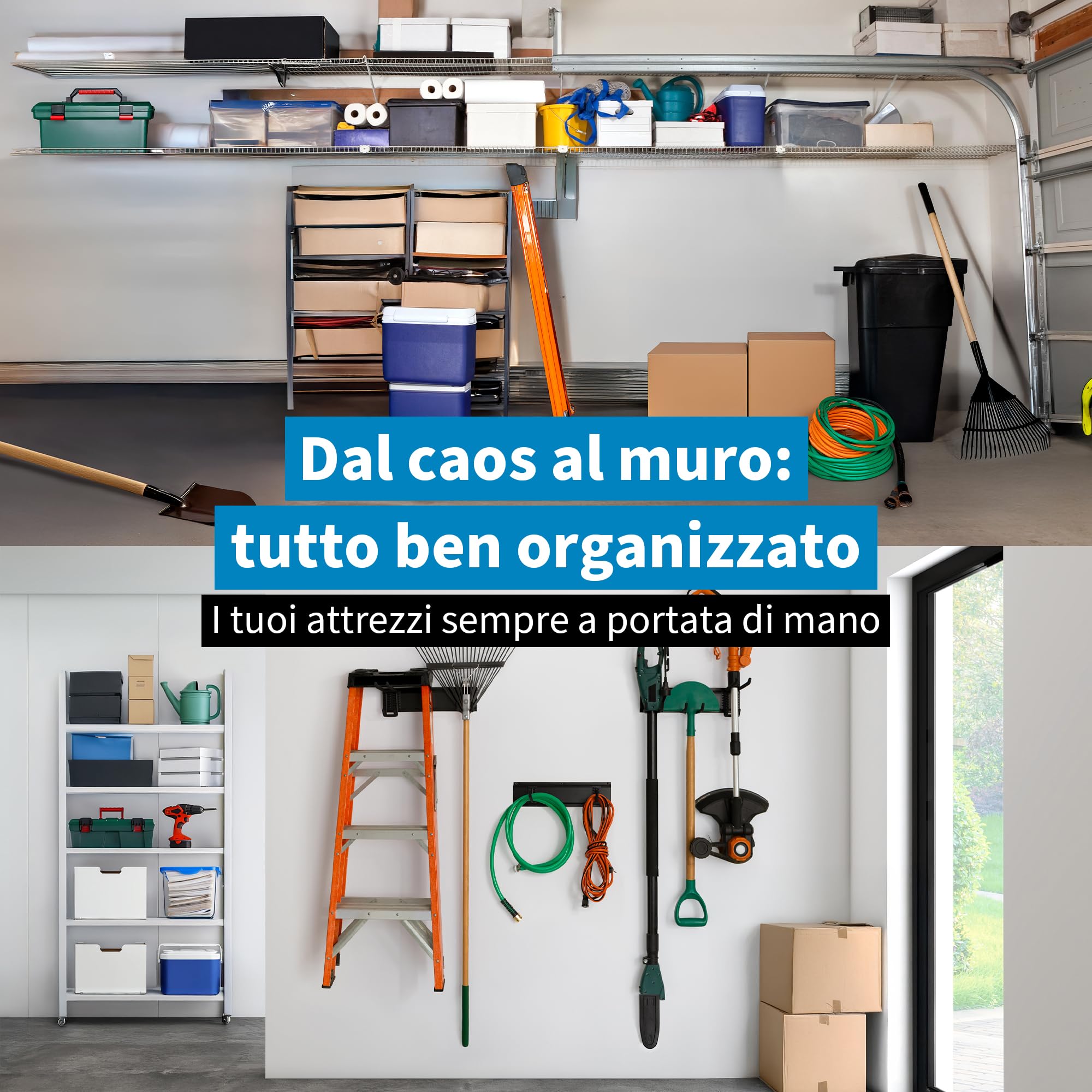 Precision Defined Pannello Porta Attrezzi da Parete (122 cm), robusto Decespugliatore da Muro e Pannelli Appendi Forato Portautensili, sistema Parete per Attrezzi da Lavoro da Giardino