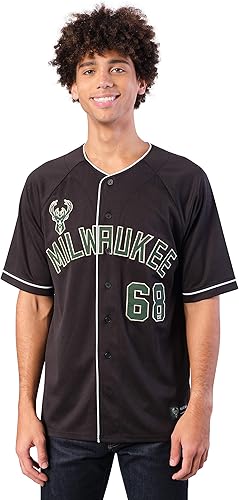 Miniatura 7 de Ultra Game Men’s NBA Official Super Soft Button Down Jersey Baseball Shirt Negro 23,Negro -,https://www.amazon.com/dp/undefined