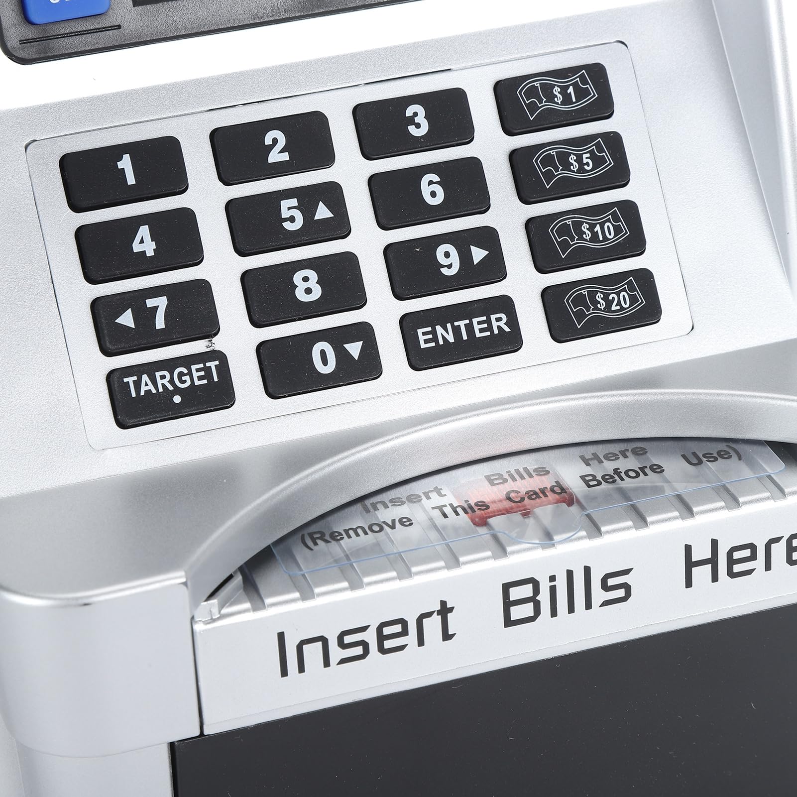 TOPINCN Tirelire ATM électronique, Boîte d'argent Protégée par Mot de Passe avec écran LCD, Boîte D'économie de Factures à Défilement Automatique Créative pour Enfants Adultes Décor de