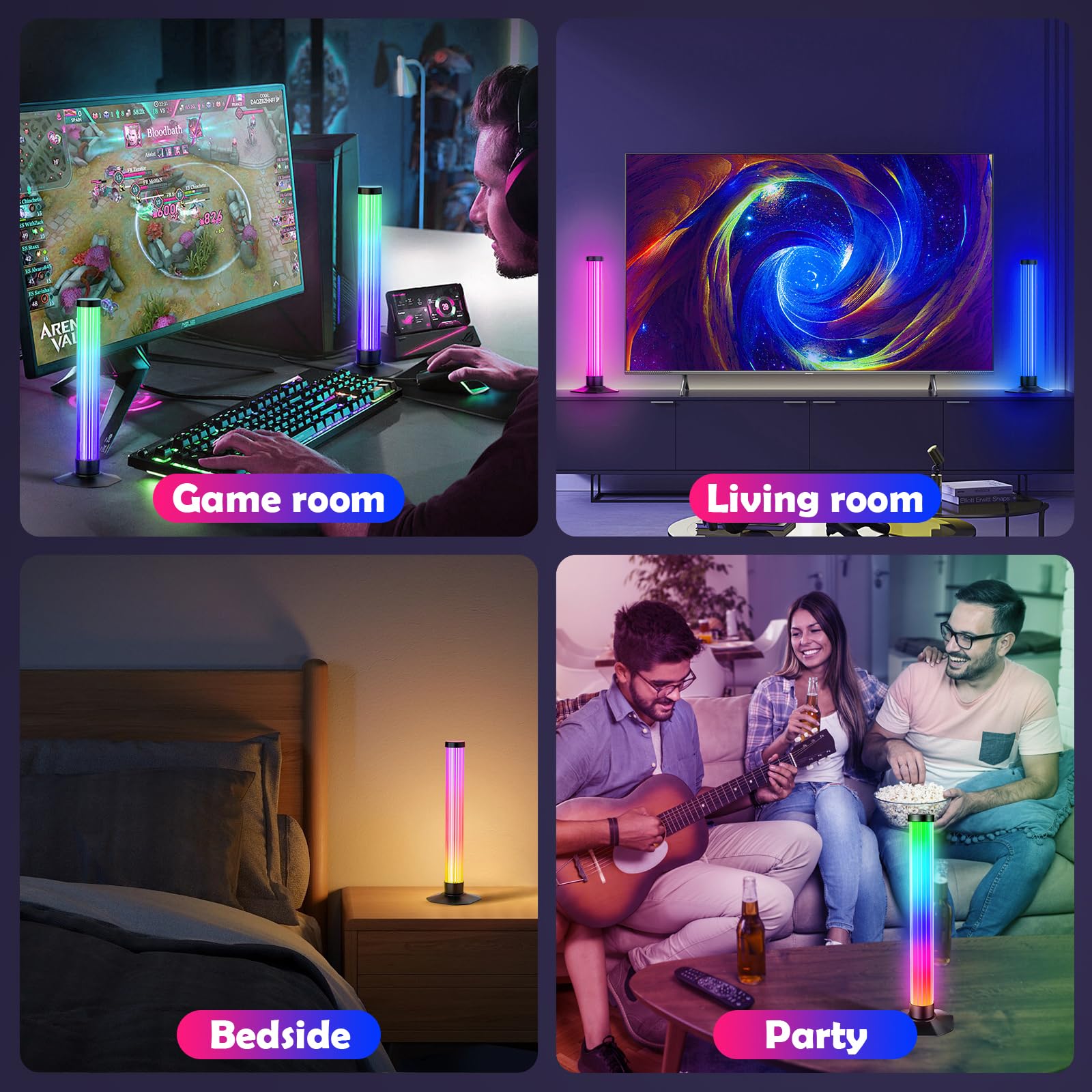 Barre LED Intelligenti RGB Per TV | 32cm 180° | Controllo APP E Telecomando | Sincronizzazione Con Musica | Per PC, Sala Giochi E Casa - Foto 2