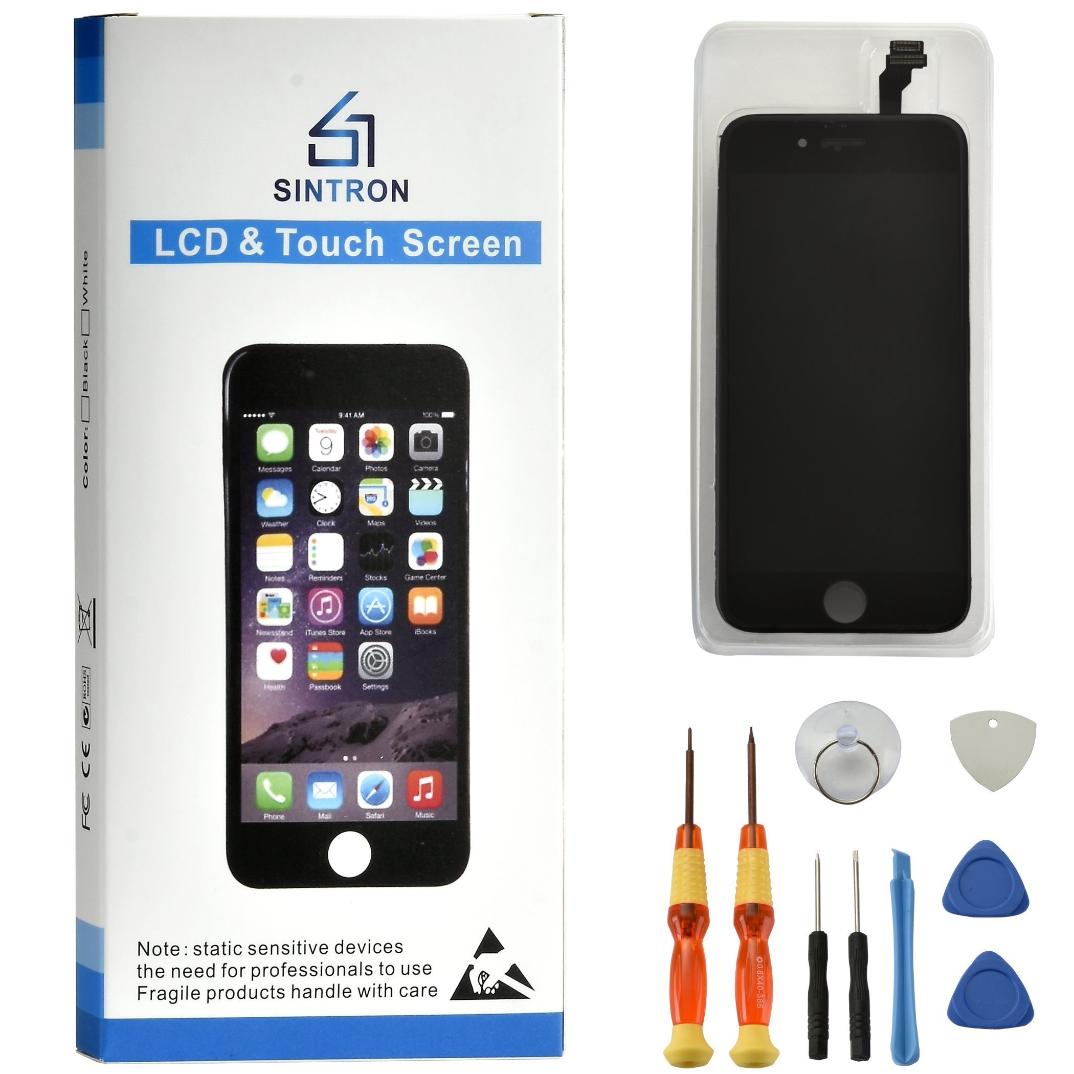 Sintron OEM LCD Screen Replacement for iPhone 7 4.7" Black LCD Display Touch Screen Screen Digitizer Assembly Repair Kit Replacement Including Free Tools