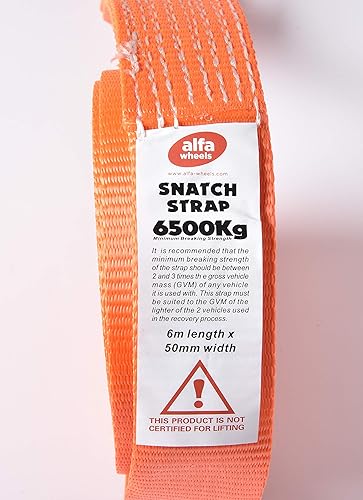 Miniatura 8 de Alfa Wheels - Correa de remolque de 2 pulgadas x 20 pies, 6.5 toneladas, 2 pulgadas x 20 pies, cuerda de poliéster Hi-Gear con 2 bucles,