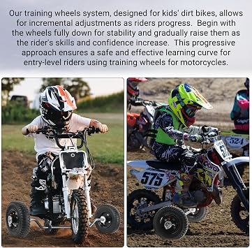 AR-PRO Dirt Bike Training Wheels for PW50, CRF50, MX125 and 49cc/50cc Bikes