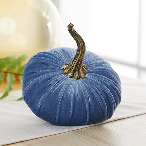 Vista 36 de Set of 3 Velvet 6.25 Inch Pumpkins, fall decor, cozy autumn vibe, tiered tray tablescape, elegant accent decor, Thanksgiving centerpiece, neutral