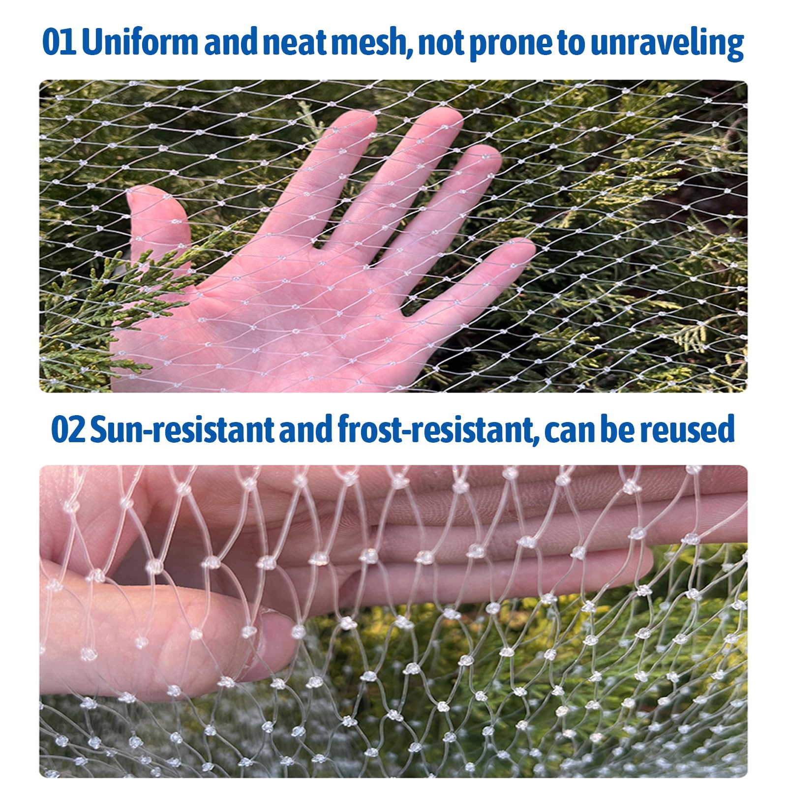 Filets Anti Oiseaux Mailles De Nylon,Filets De Protection Contre LéGumes,Filets De Protection Jardin,Protection ComplèTe,pour éTangs,RéSistant Oiseaux