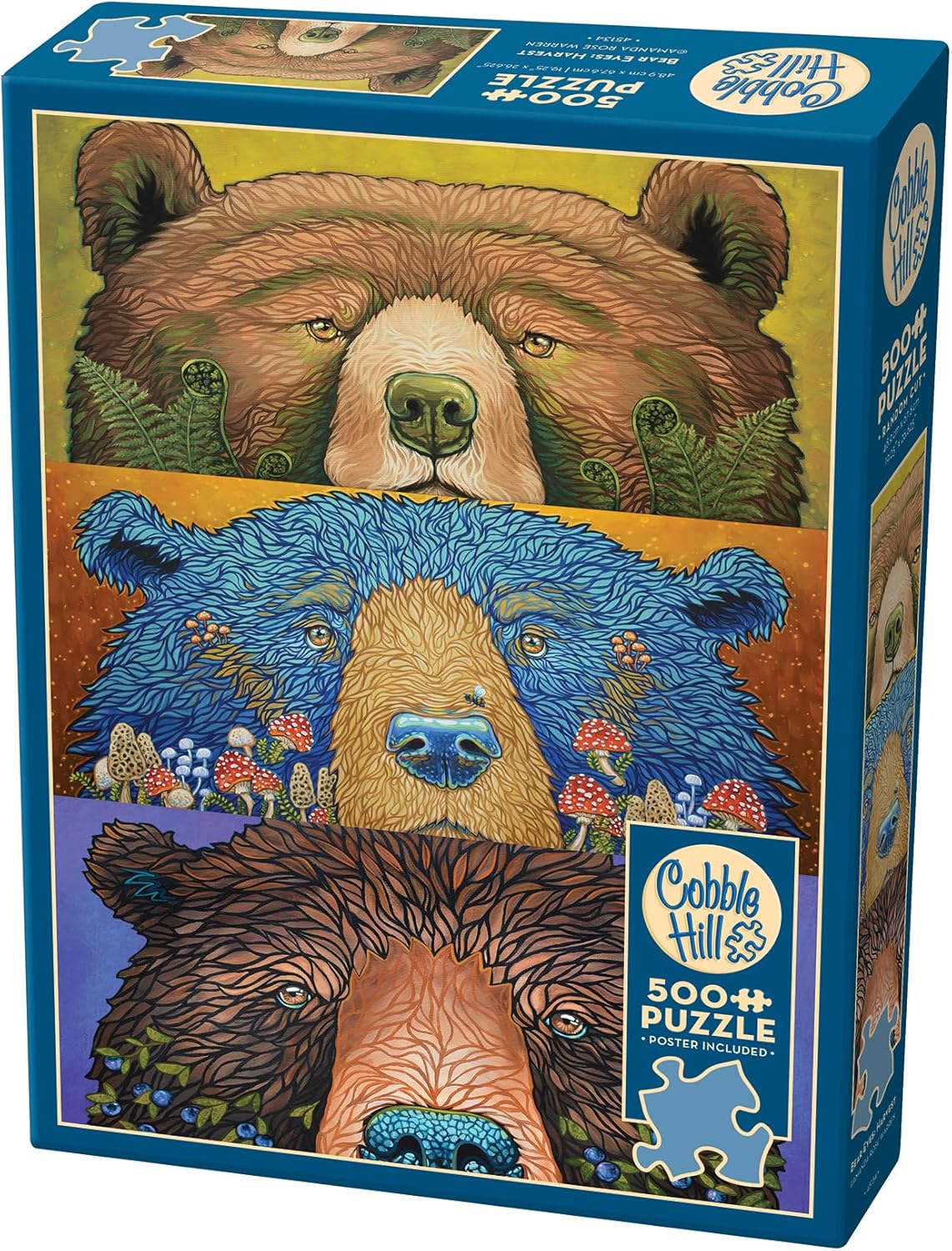 Cobble Hill 500 Piece Puzzle - Bear Eyes: Harvest - Sample Poster Included