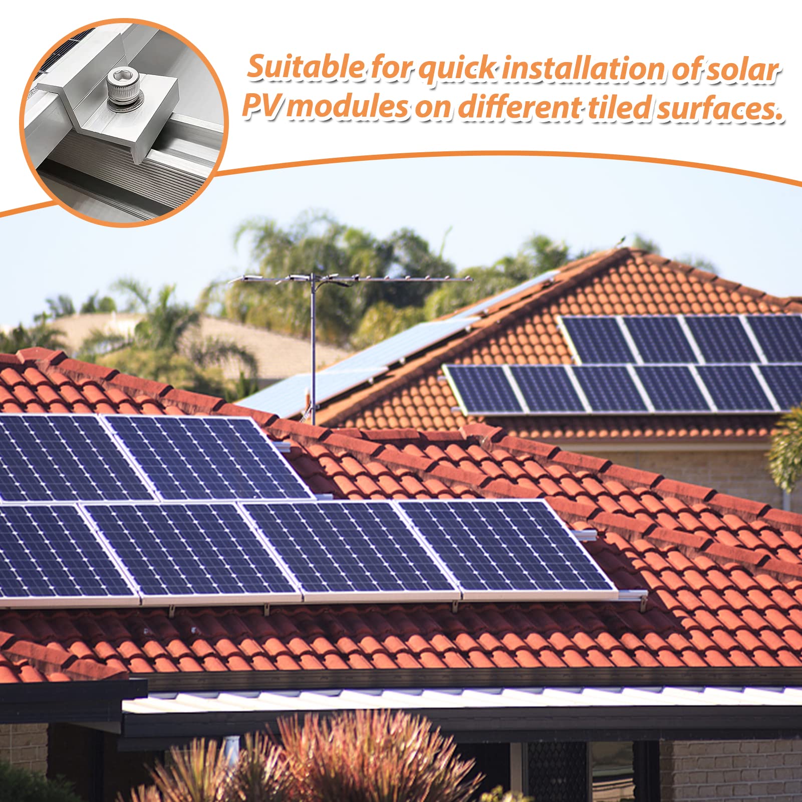 Renogy Supporto regolabile per pannello solare inclinabile, supporta pannello solare fino a 150 Watt per tetto, camper, barca e qualsiasi superficie piana, per sistemi on-grid/off-grid (solo staffa