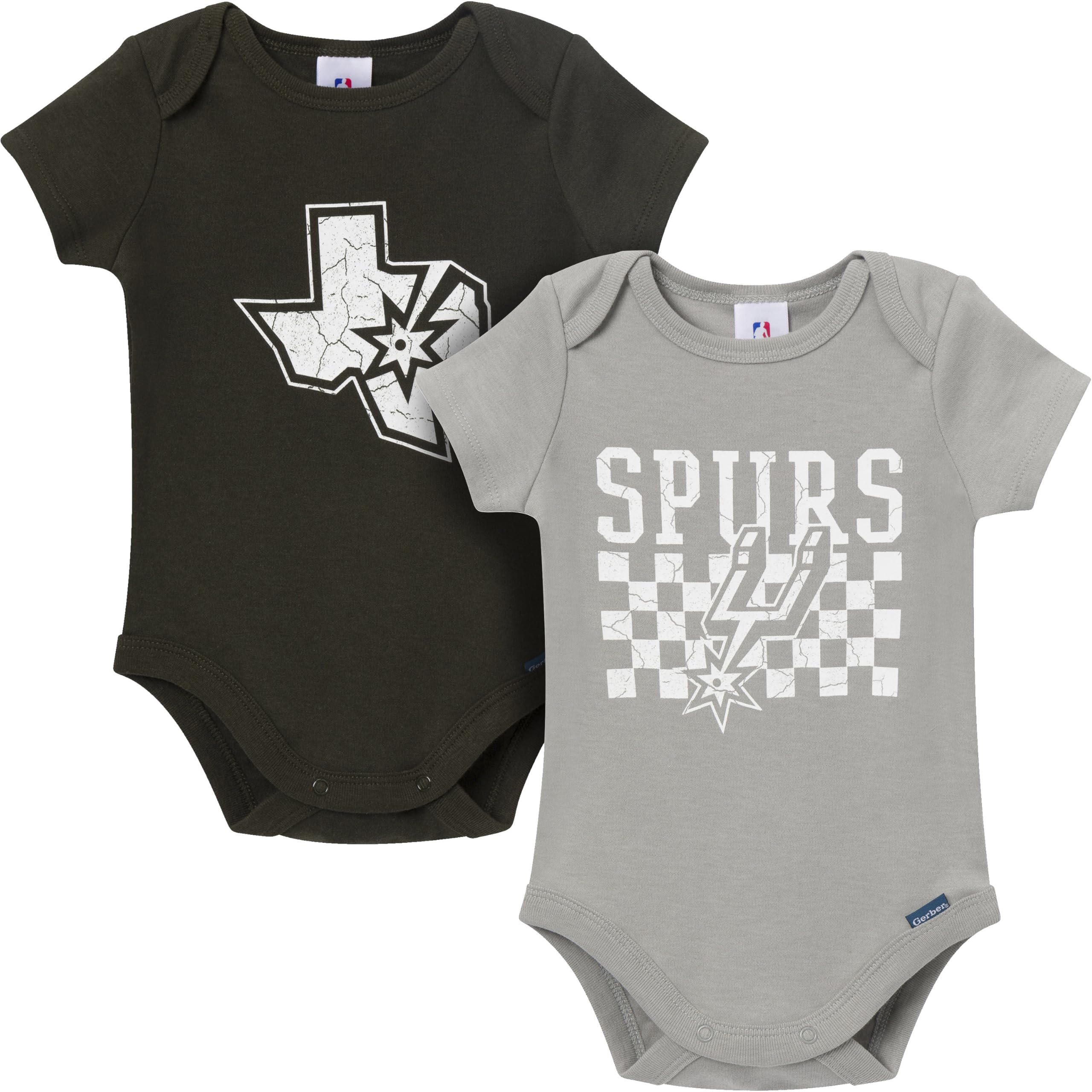 Gerber Baby NBA Boys &amp; Girls 2-Pack Short Sleeve Onesie Bodysuits