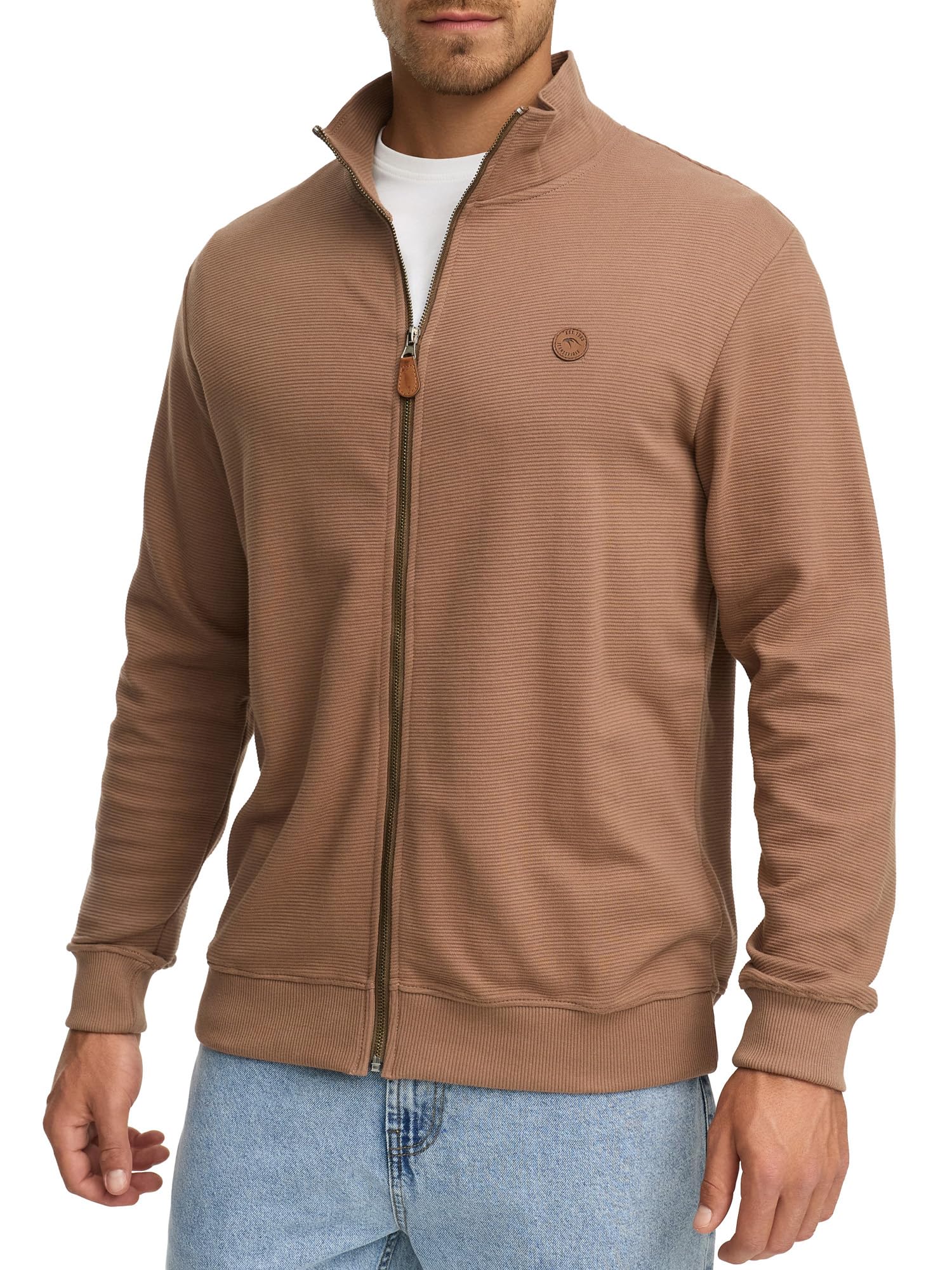 Indicode Chaqueta de punto INGuadalupe para hombre de algodón | Sudadera con puños RIPP para hombre