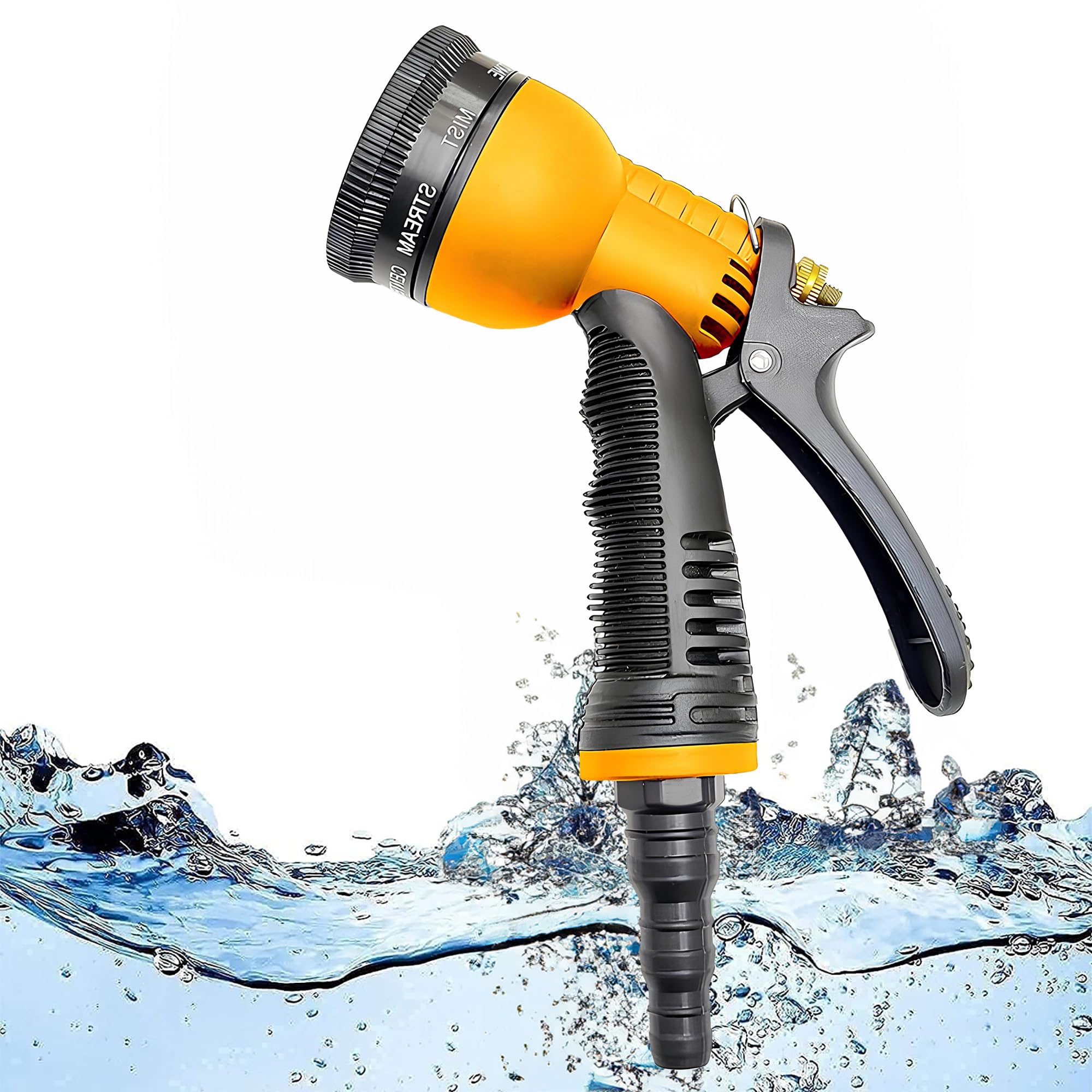 Kuber Industries Water Spray Gun|Plastic 8 Adjustable High Pressure Hose Nozzles Spray|Used for Car,Bike,Gardening Wash (Yellow) (B0BF942ZHW) Amazon Price History, Amazon Price Tracker