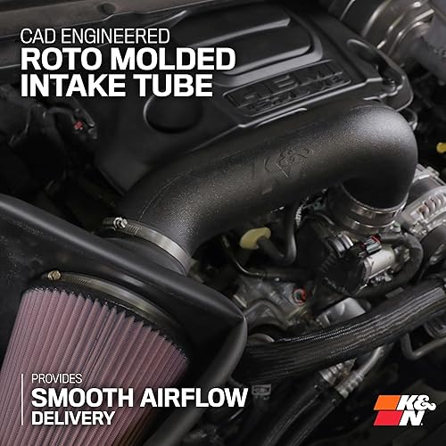 Miniatura 5 de K&amp;N - sistema de admisión de aire frío Alto rendimiento aumenta los caballos de fuerza Compatible con Dodge Ram 1500 de 2019, 5.7l, V8, 63-1578.