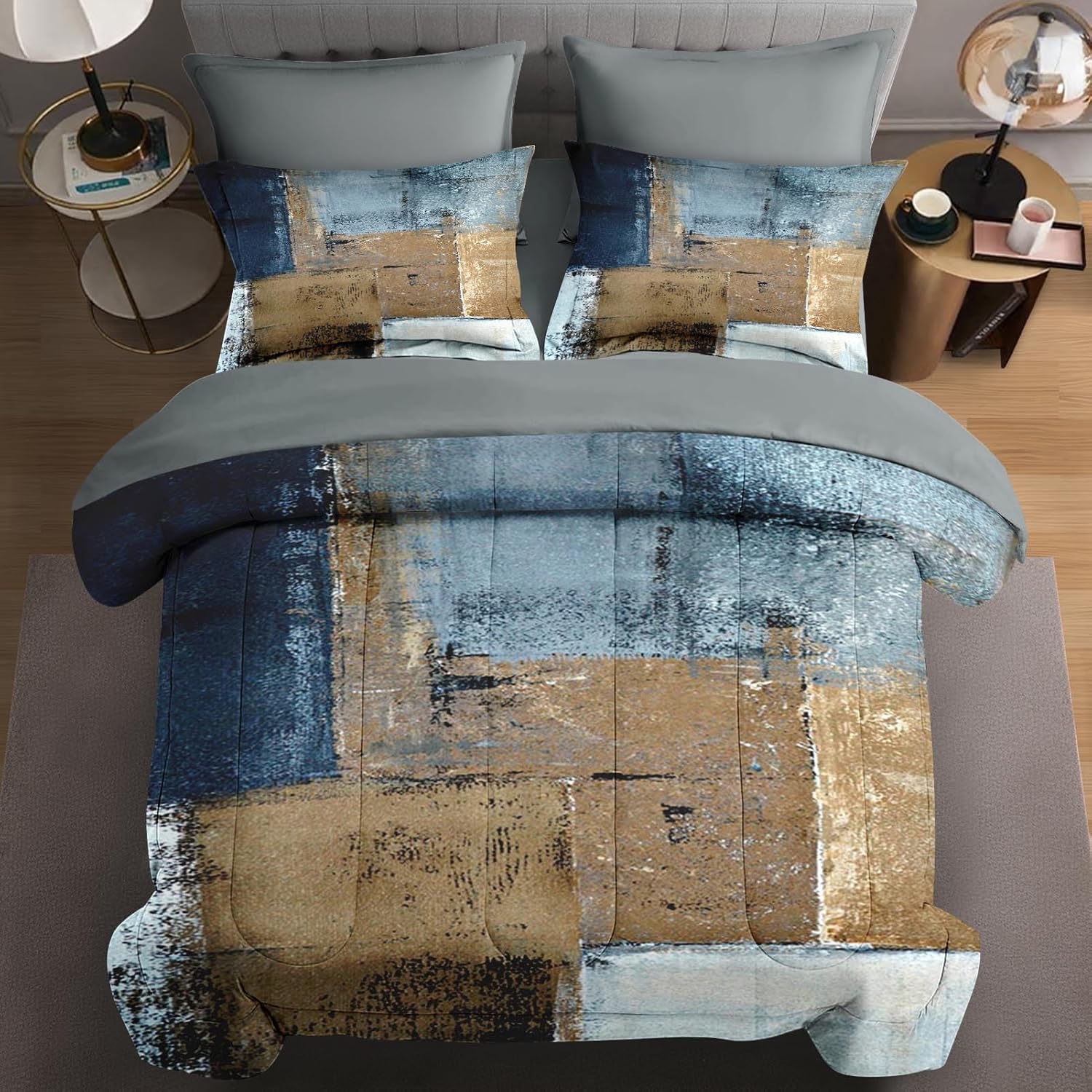 WeCozy 5 Pcs Twin Size Comforter Set with Pillowcase & Sham