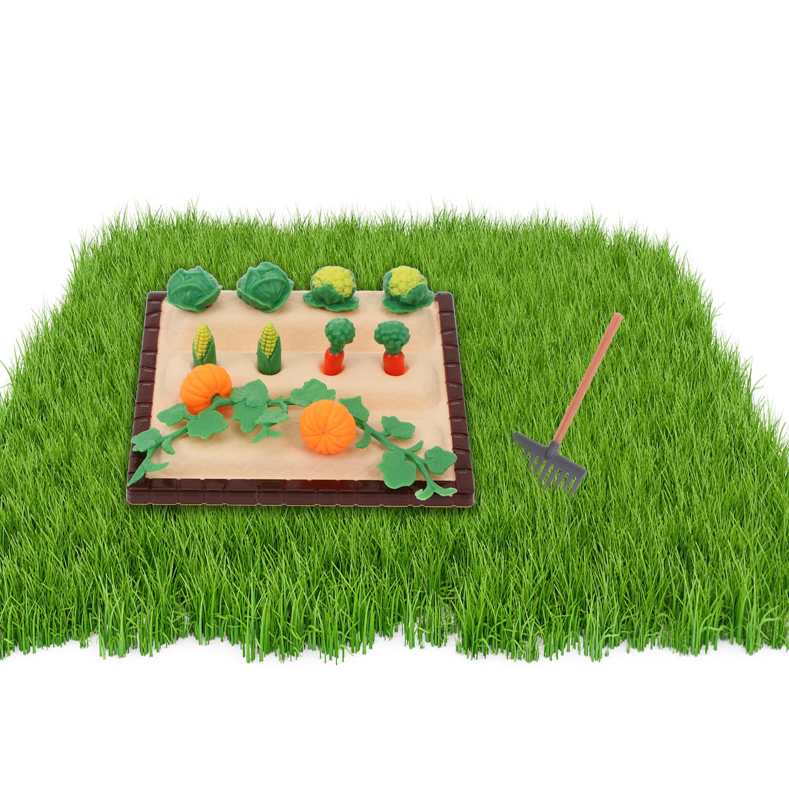 SHINEOFI Miniature Dollhouse Farm Model Kit, Mini Farm Tool Model Kit, Realistic Vegetable Field Landscape - Image 4