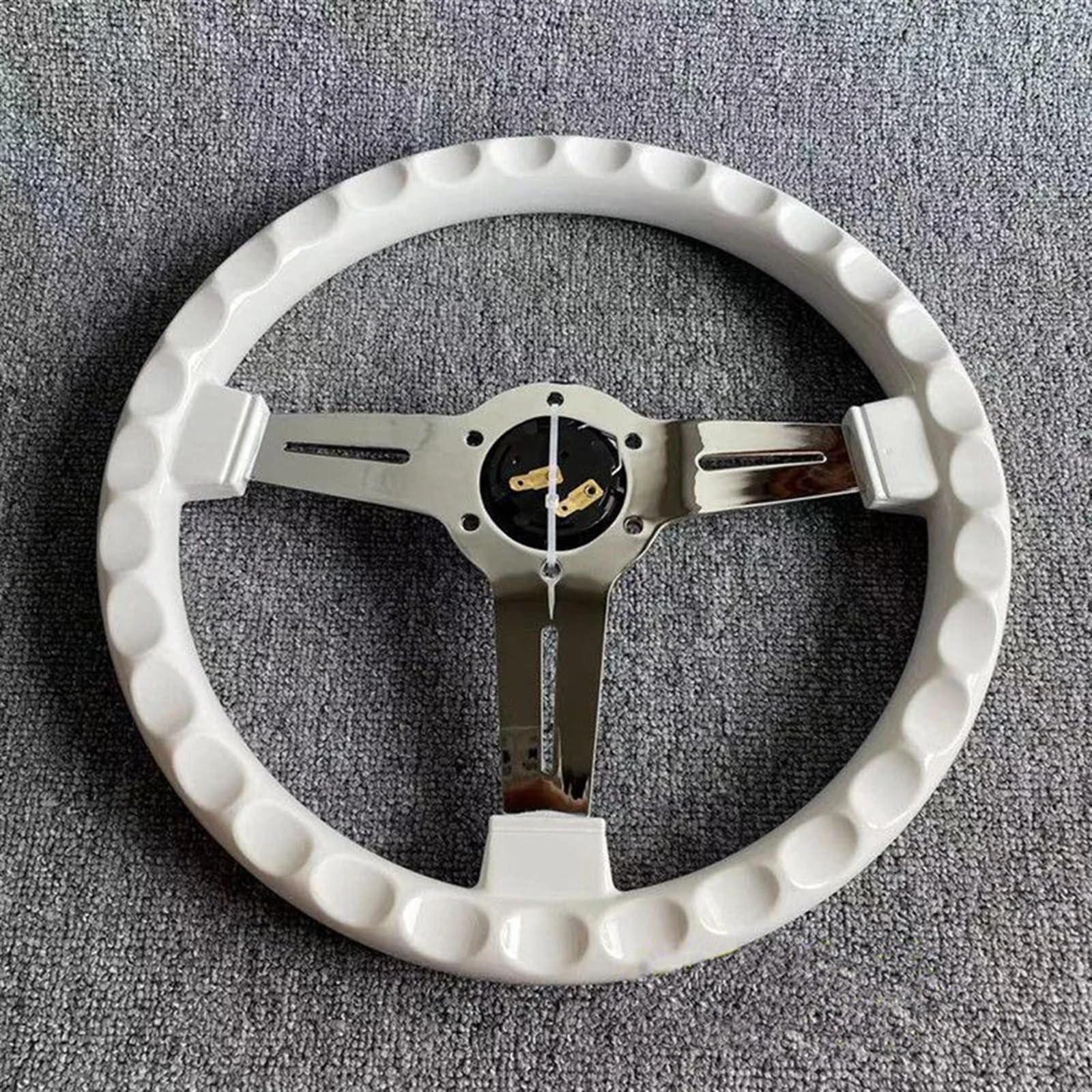 Volanti Auto Volante galvanico for modifica automobilistica da corsa universale concavo nero 14 pollici in ABS bianco(Plane)