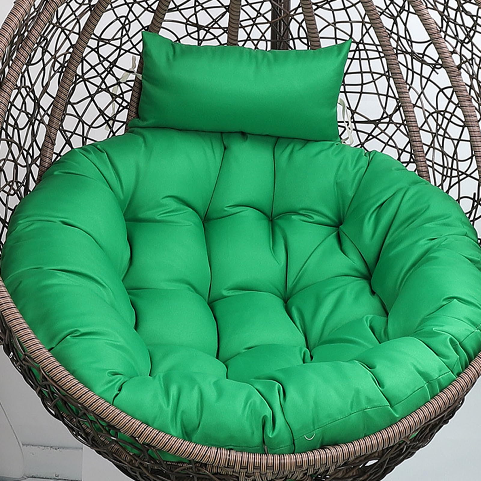 Swing Chair Cushion Soft Thick Egg Chairs Cushion, Includes Head Pillow Breathable Hammock Chairs Hanging Baskets Machine Washable Perfect for Relaxing in Garden Patio or Living Room,NO12,100cm