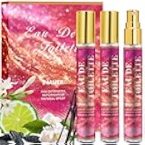 3 Pack Perfumes for Women,Eau De Toilette,Women's Eau De Parfum Long Lasting,Bridesmaid Gifts,Bridal Shower Gifts,Body Spray,Natural Floral & Fruity Fragrance Bergamot,Jasmine Vanilla Perfume Spray