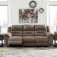 Vista 2 de Signature Design by Ashley Stoneland - Sofá reclinable manual de doble cara con tapicería de piel sintética, comodidad para asientos de sala