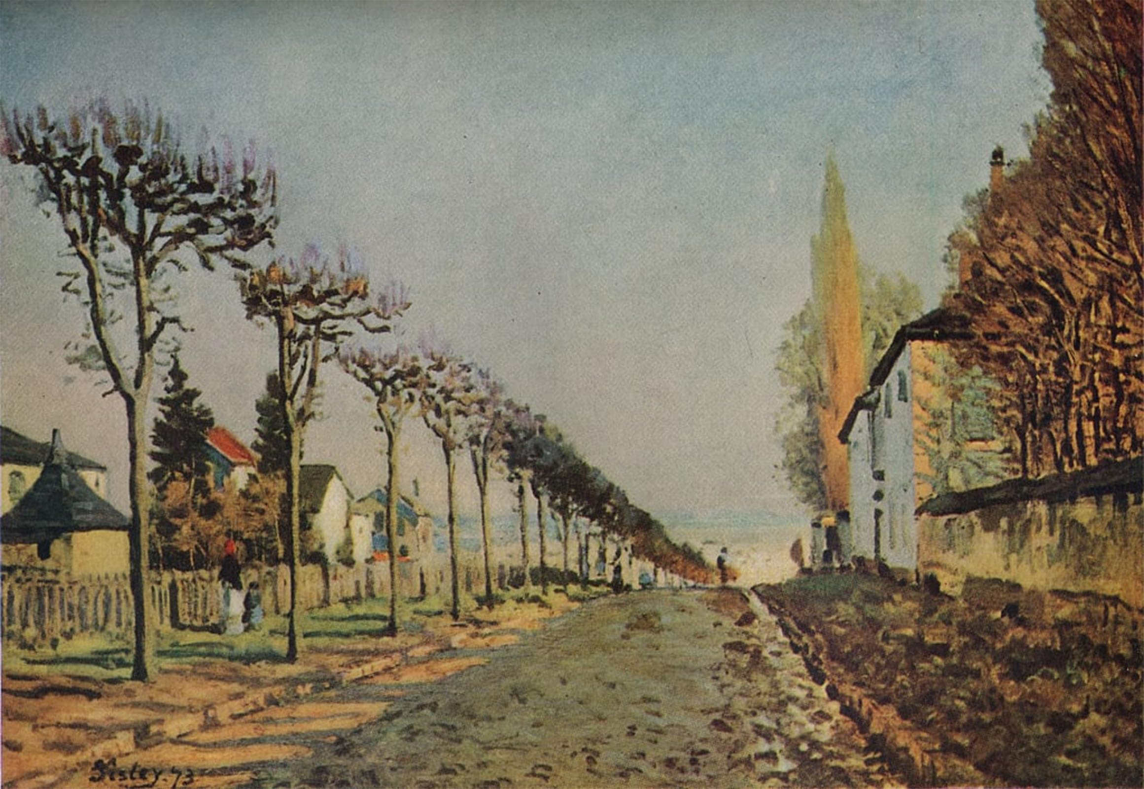 SERENDIPITP Abstract Painting Mural Print Picture Wall Decor Painting the Road to the Machine by Alfred Sisle Vintage Wall Artwork for Home Decor 60x90cm