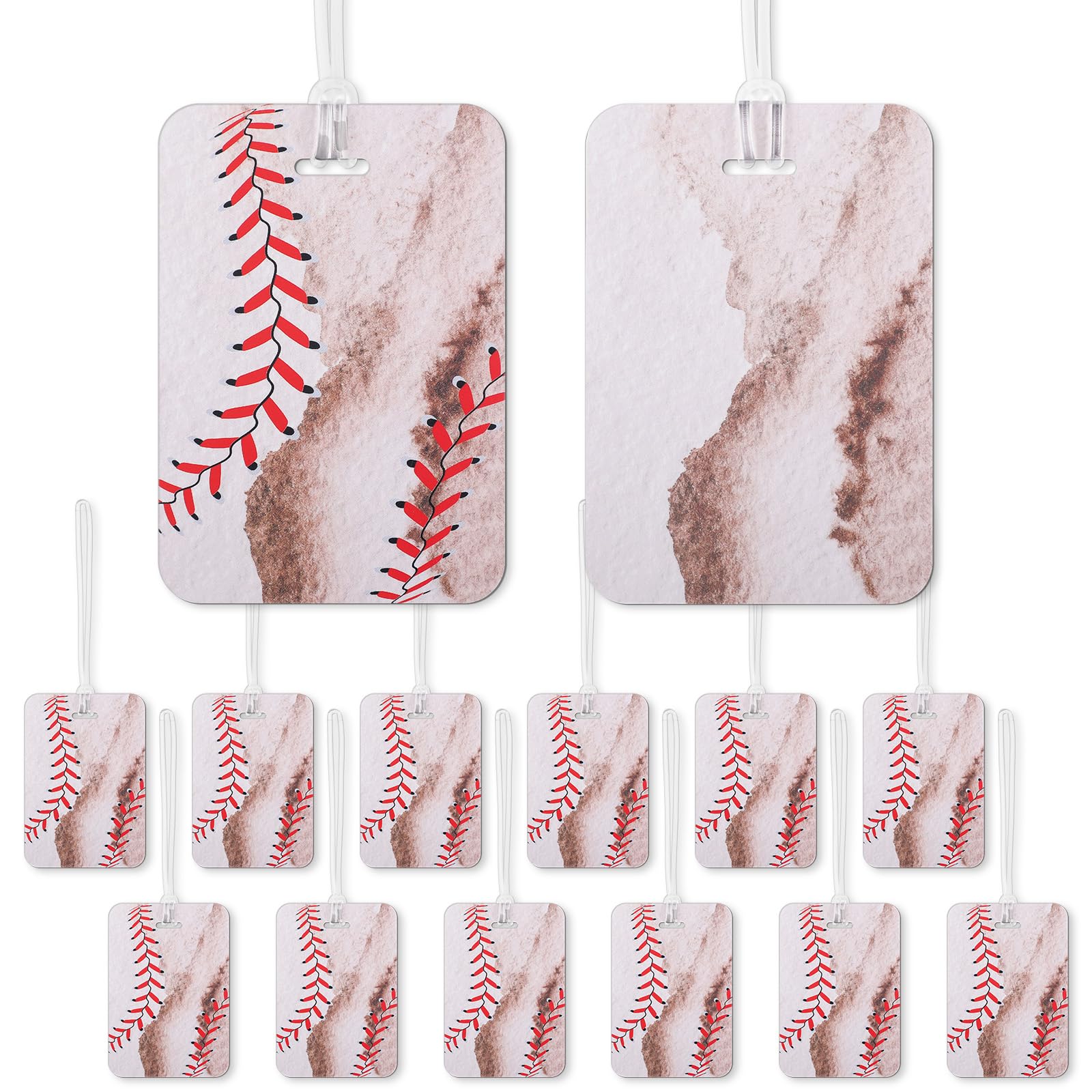 Fuyoooo 12 Pcs Luggage Tags Travel Suitcase Labels ID Label for Gear Bag, Plastic Backpack Tag Gifts for Players, 4" x 2.75"