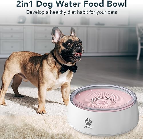 Miniatura 7 de UPSKY Cuenco de agua para perros de 3 litros de 101 onzas, tazón grande sin derrames, con tapete de alimentación lenta, dispensador de agua para