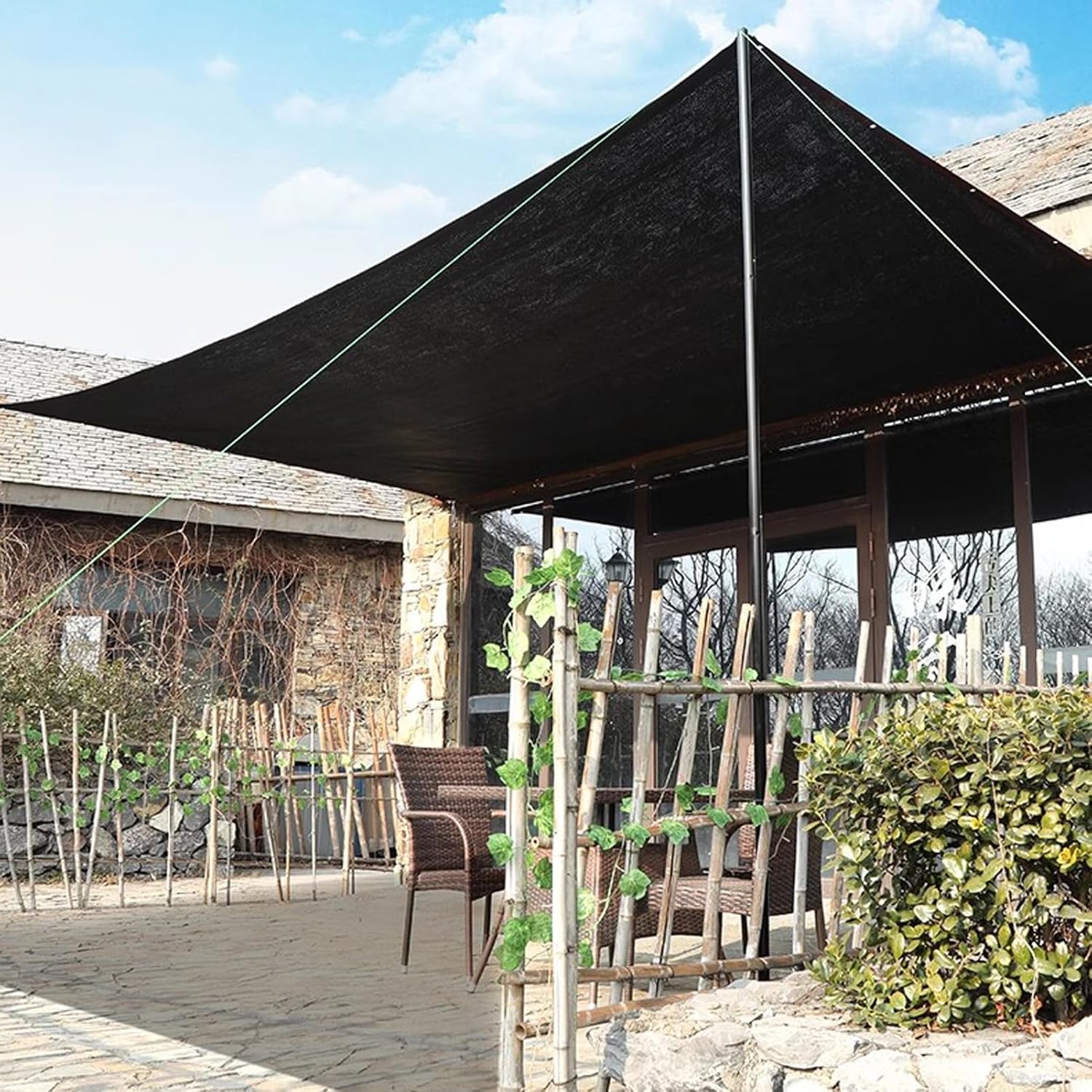 Sunblock Shade Cloth 2x8.5m, Garden Shade Net, Sun Screen Mesh Plants Greenhouse Cover Fabric, Net Tarp Sunshade Netting with Grommets, for Flowers Plants Patio Lawn Outdoor