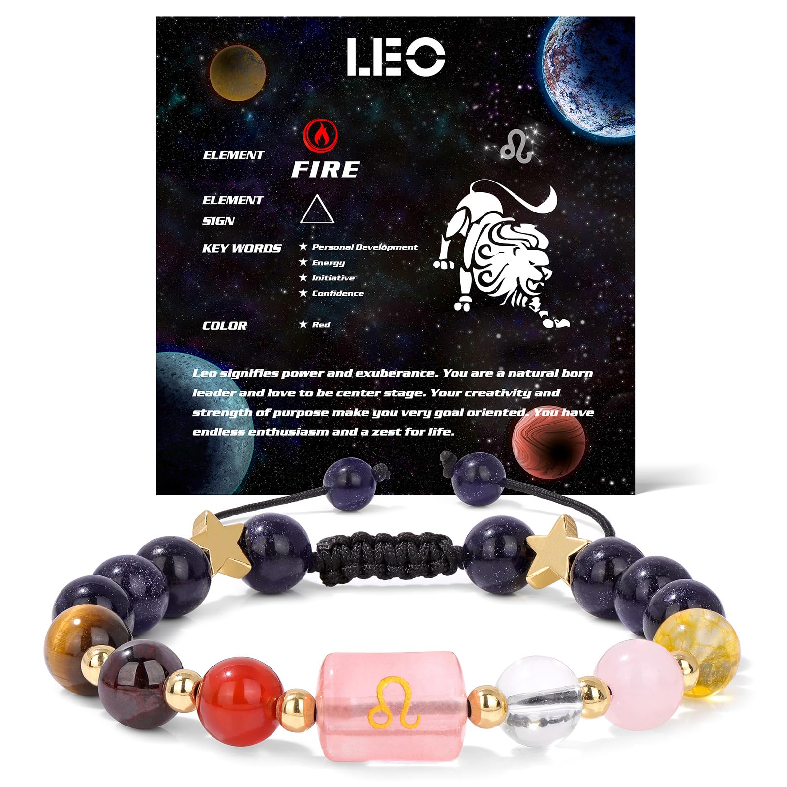GolbalJewZodiac Bracelets for Women 12 Constellations Healing Crystal Stone Beads Bracelet Birthday Zodiac Gifts Horoscope Spiritual Bracelet