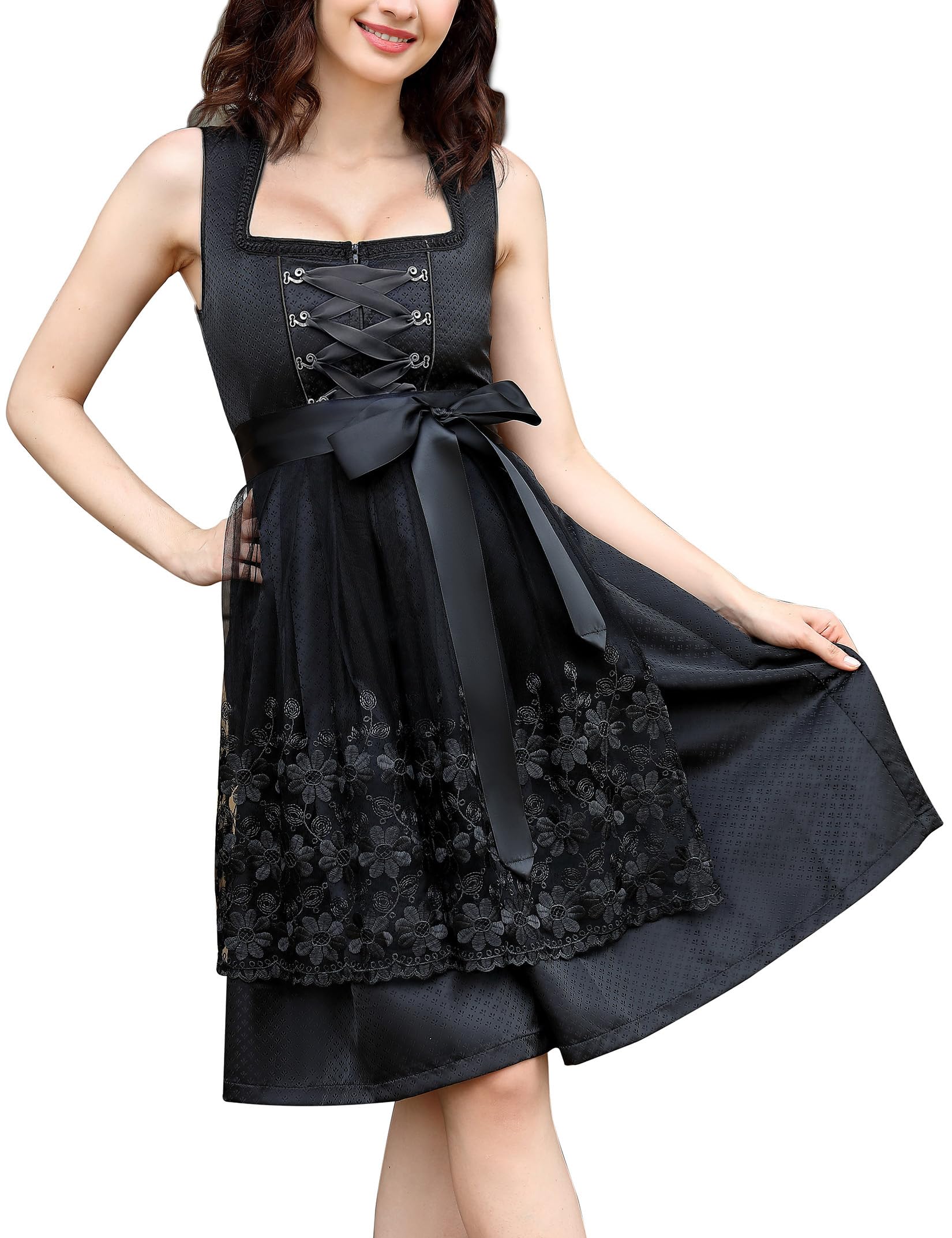 KOJOOIN Damesset Van 2 Stuks. Korte Dirndl Elegante Traditionele