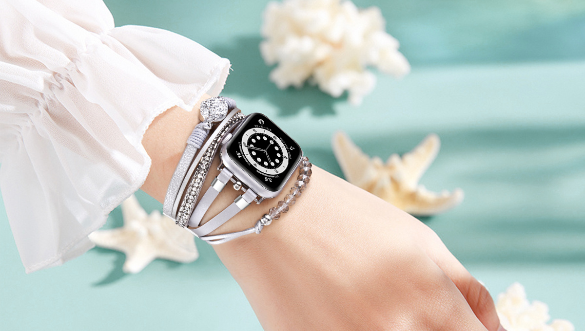 NEW Beaded Multilayer Boho Apple iwatch Band Amazon.com: JR.DM Boho Beaded Watch Band Women Compatible  main image 3
