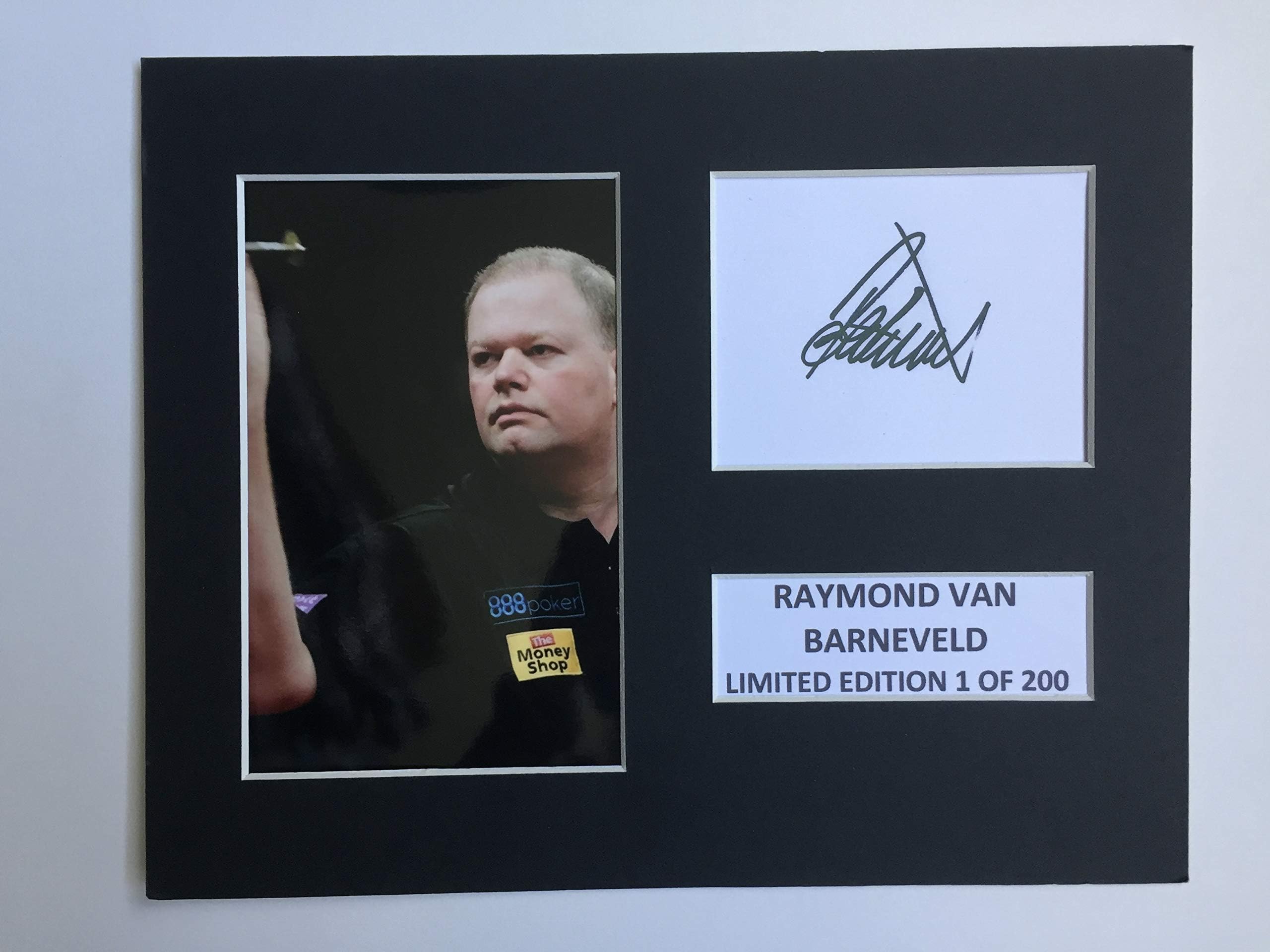 LIMITED EDITION RAYMOND VAN BARNEVELD SIGNED DISPLAY PRINTED AUTOGRAPH AUTOGRAPH AUTOGRAF AUTOGRAM SIGNIERT SIGNATURE MOUNT FRAME