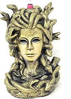 New Age Imports, Inc. - MEDUSA Backflow Incense & Cone Burner Waterfall Effect -Backflow Incense Burner: Elevate Your Space with Serenity in Motion-Mesmerizing Waterfall Smoke Effect (MEDUSA-BFL-44)