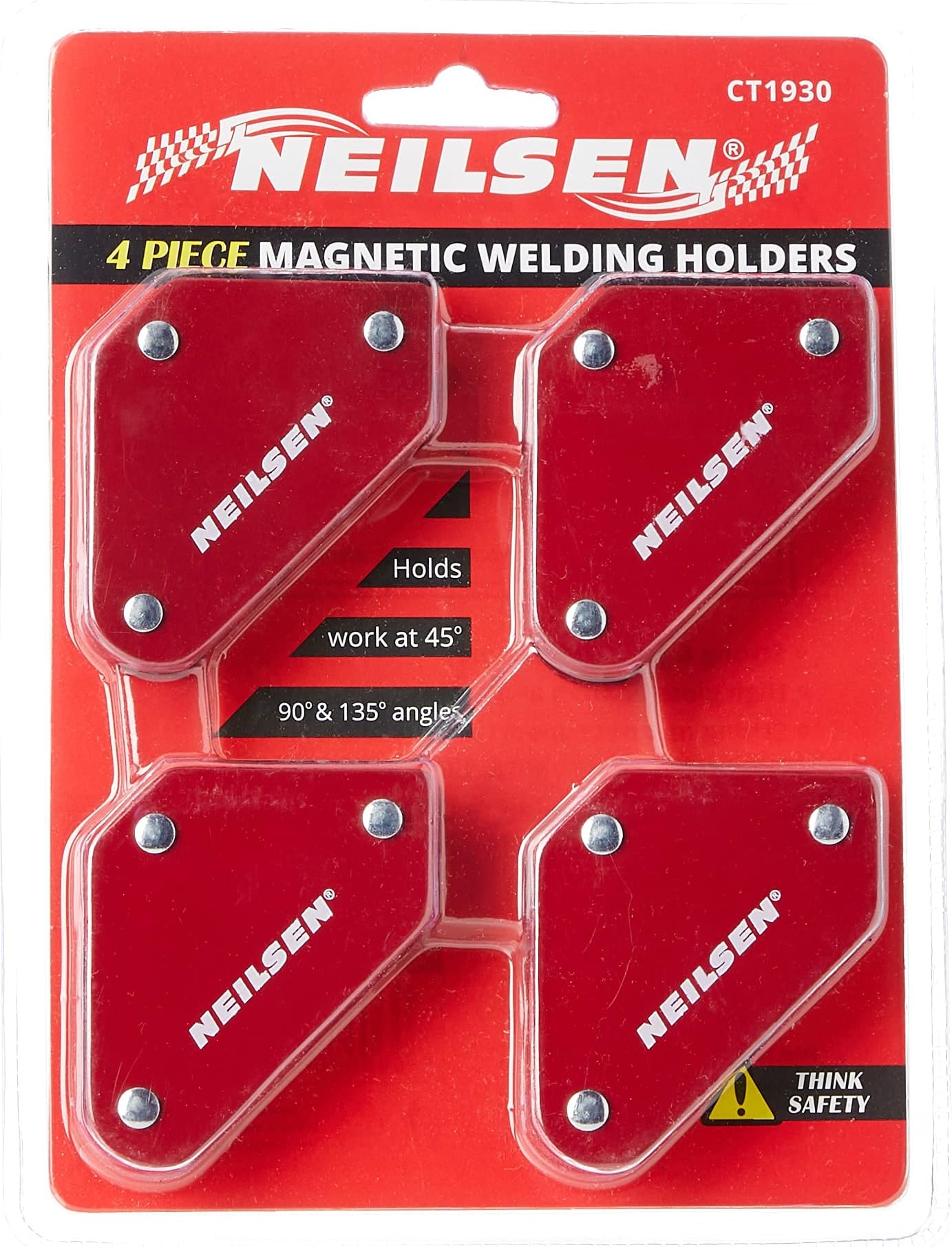 CT1930 4pc Magnetic Welding Holders - 45°/90°/135° Angles - Supports Up to 10lb Weight - Welding Aids for Precision and Stability