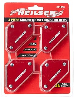 Neilsen CT1930 4pc Magnetic Welding Holders - 45°/90°/135° Angles - Supports Up to 10lb Weight - Welding Aids for Precision and Stability