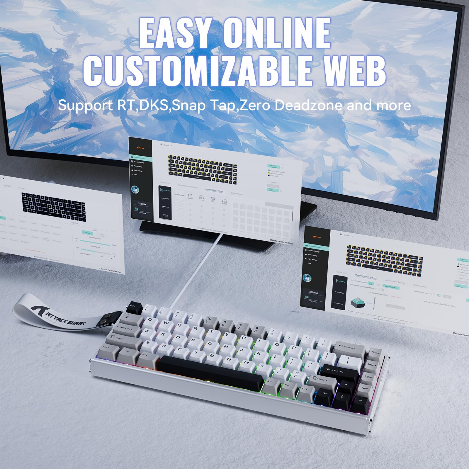 Amazon.com: ATTACK SHARK X68 MAX HE Wired Rapid Trigger Mechanical