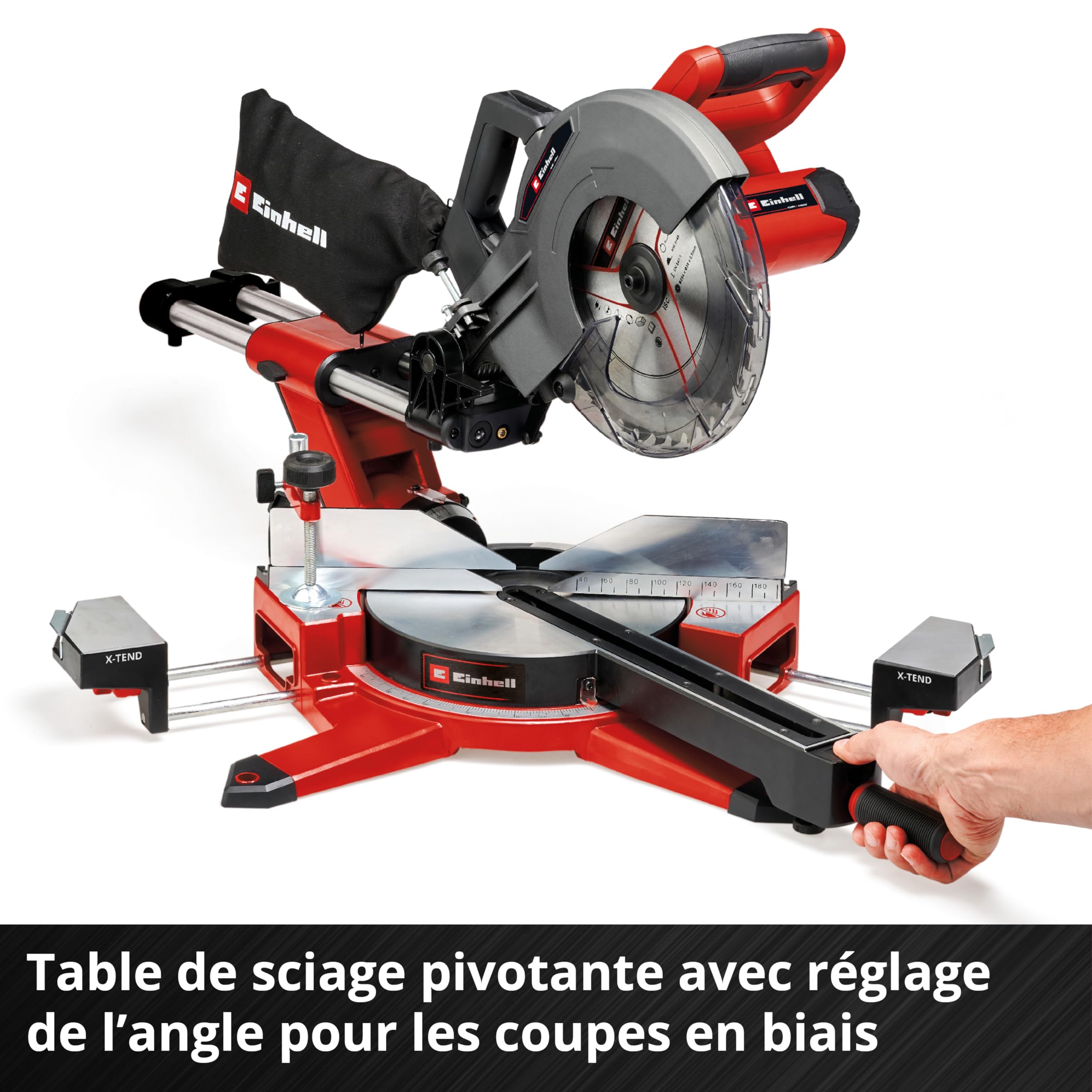 Einhell TE-SM 36/10 L Li-Solo Scie à onglet coulissante sans fil 36 V lame 254 mm 3800 tr/min laser ligneur