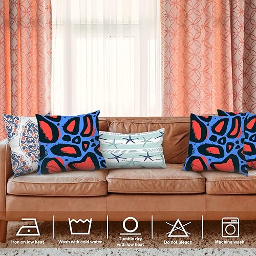 Miniatura 10 de BaoNews Fundas de almohada retro con lunares, diseño geométrico de los años sesenta, funda de cojín pequeña, mezcla digital, con cremallera oculta,