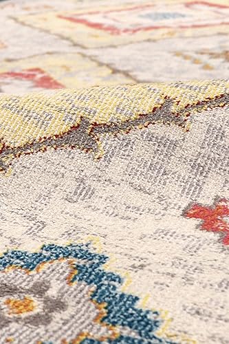 Miniatura 4 de Pasargad Home Alfombra turca Aldora Design de telar mecánico beigemulticolor, 4 pies 0 pulgadas x 6 pies 0 pulgadas