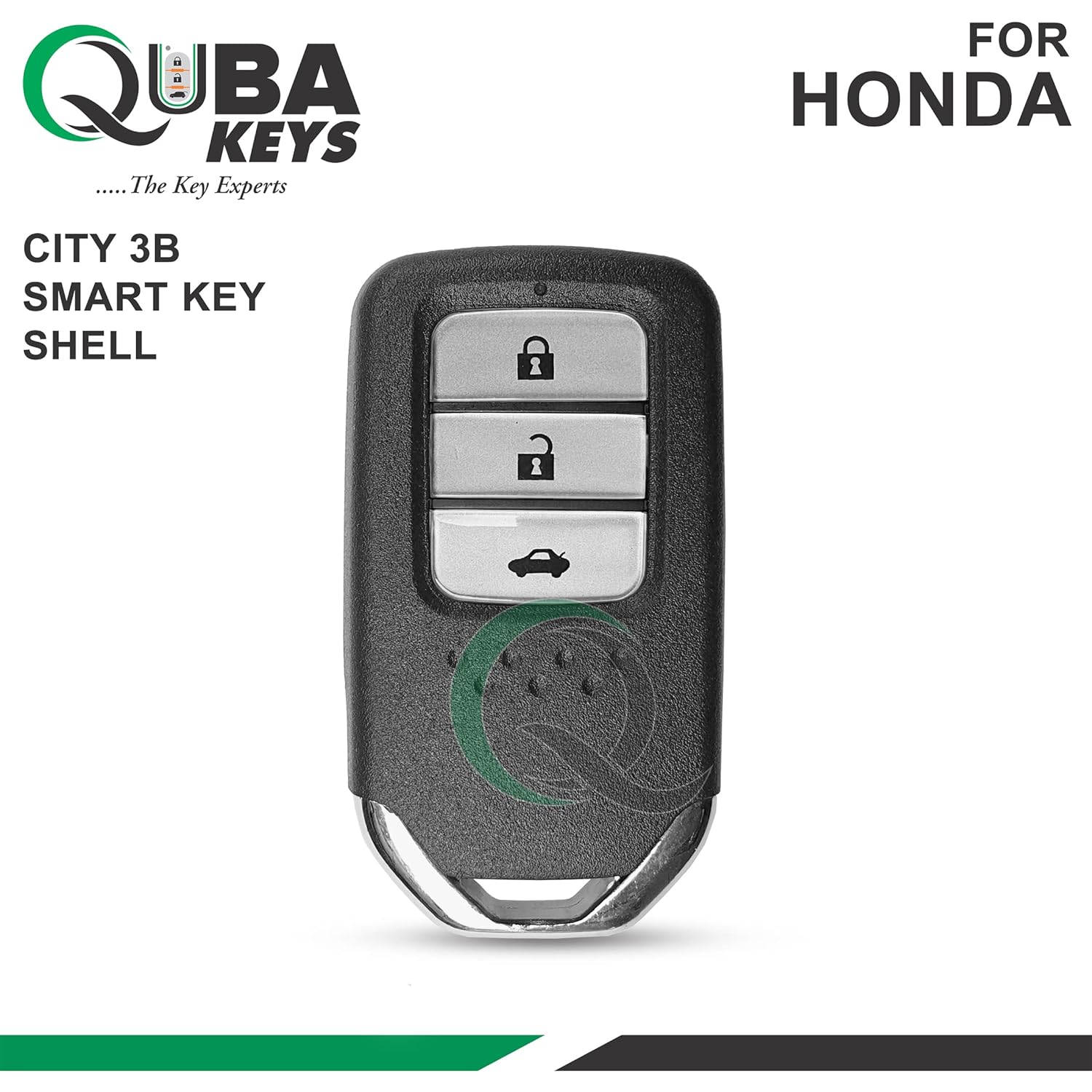 Quba Keys® Smart Car Key Case Remote Control Keyless Entry 3 Buttons
