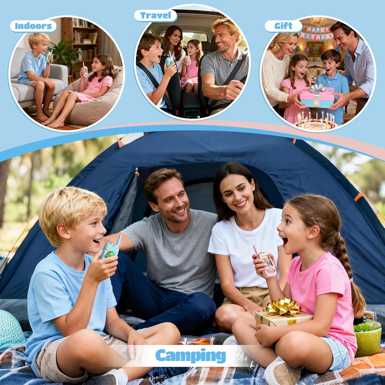 Video Walkie Talkies for Kids – Kids Walkie Talkies 2 Pack with Cute Silicone Cover, Voice Changer, 1000FT Range, Fun Indoor Outdoor Toys – Birthday for Boys and Girls Ages 3-10 - Image 7