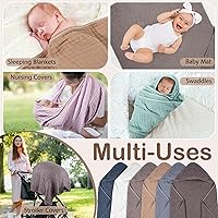 Vista 5 de Peryiter 6 toallas de muselina con capucha para bebé, 32 x 32 pulgadas, toalla de baño de algodón para recién nacidos, mantas absorbentes unisex