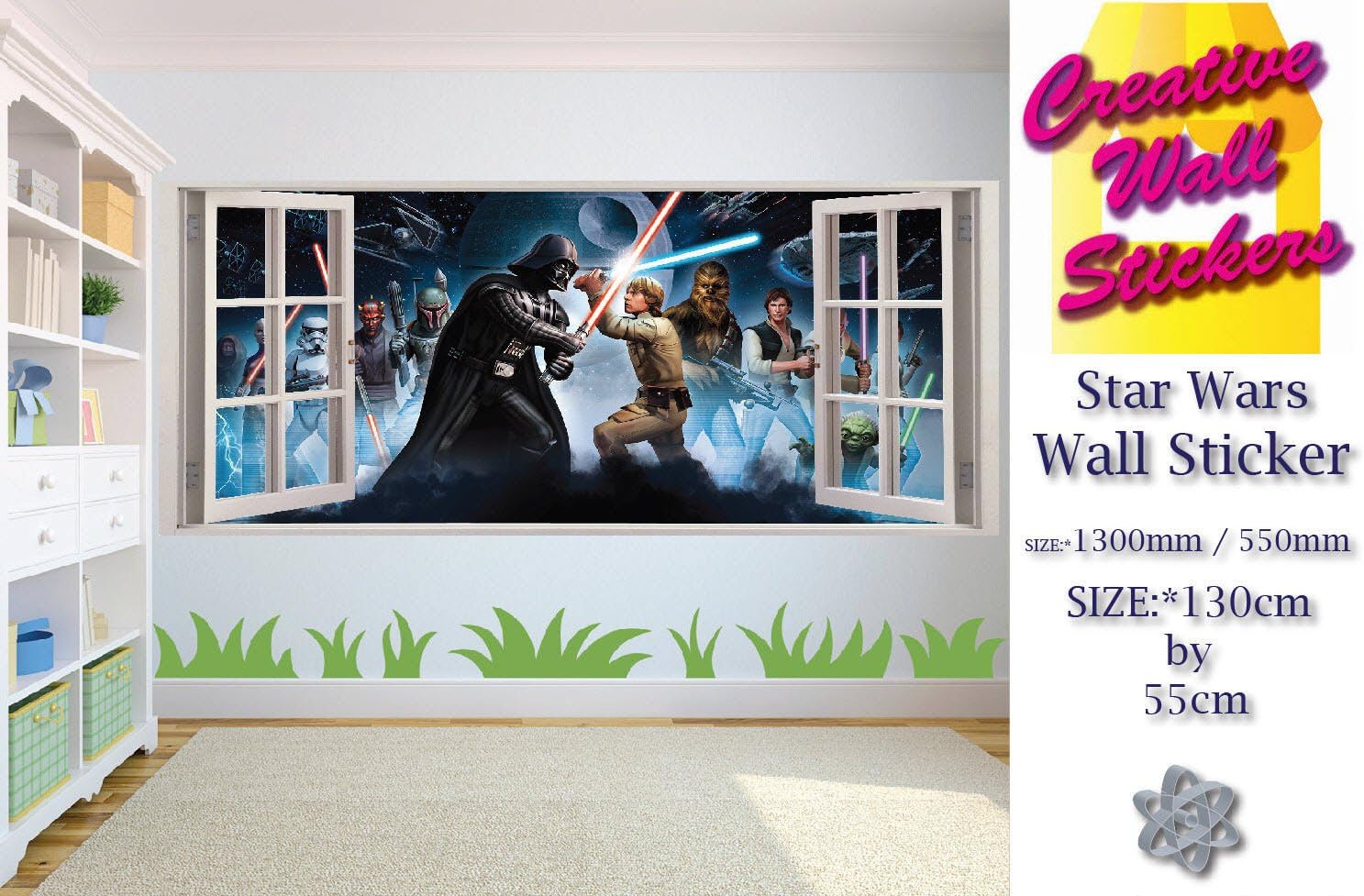 Star Wars Wall Sticker The Force Awakens Children's Bedroom Wall Decal Kids Mural xx Large.