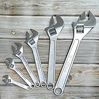 Vista 6 de Dr.Luck Llave ajustable plateada de 10 pulgadas, apertura de mandíbula de 1.181 in de ancho, acero forjado tratado térmicamente cromado